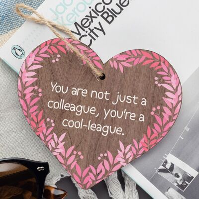 Cooles Holz-Herzschild für Arbeitskollegen und Freunde, Freundschaftsgeschenk zum Abschied vom Büro
