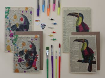 Carte avec un Toucan - Carte d'oiseaux tropicaux - Carte d'art du dictionnaire Toucan - WAC20518 7