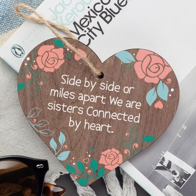 SISTER Friendship Gifts Wooden Heart Plaque Birthday Christmas Gift Keepsake