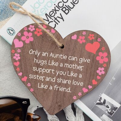 Auntie Wood Heart Gifts For Mothers Day Birthday Auntie Gifts From Niece Nephew