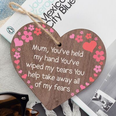 Mum Gift For Mothers Day Birthday Wooden Heart Gift From Daughter Son Keepsake