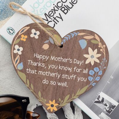 FUNNY Gift For Mothers Day Wood Heart Mum Gift From Daughter Son Joke Gift