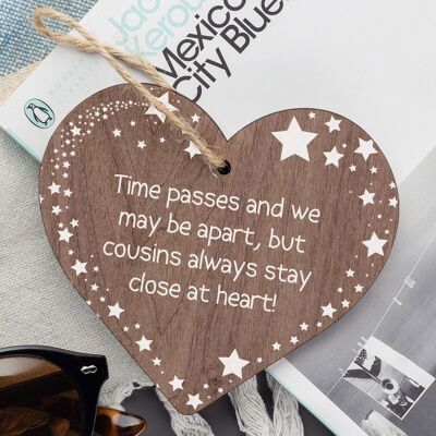 Cousin Gifts For Birthday Christmas Wooden Heart Plaque Family Friendship Gift