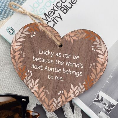 Birthday Gifts For Auntie THANK YOU Wooden Heart Plaque Shabby Chic Xmas Sign