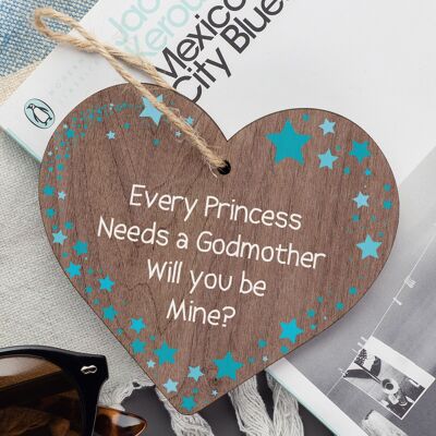 Will You Be My Godmother Plaque Godmother Wood Heart Godmother Asking Request