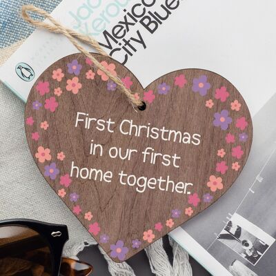 Primera Navidad En Nuestro Primer Hogar Juntos Corazón Nuevo Hogar Regalo Decoración Del Árbol