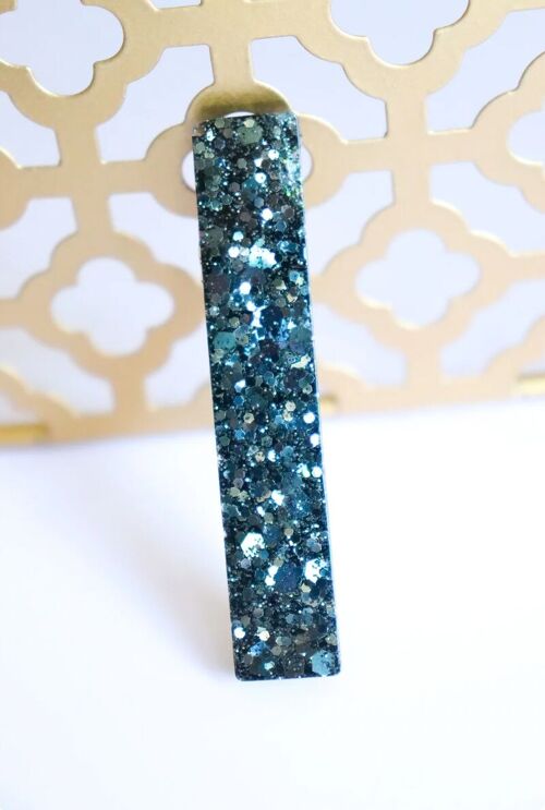 Barrette droite paillettes noires