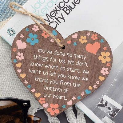 Teacher Mentor Volunteer Friend Special Thank You Gift Wood Heart Gift Keepsake