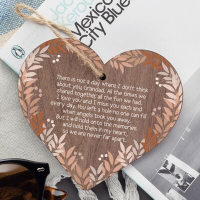 Grandad Grave Memorial Grave Plaque Tribute Sign Wooden Heart Dad Birthday Gift