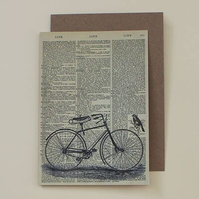 Carte avec un vélo - Carte d’art du dictionnaire de vélo - WAC20514