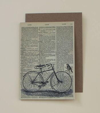 Carte avec un vélo - Carte d’art du dictionnaire de vélo - WAC20514 1