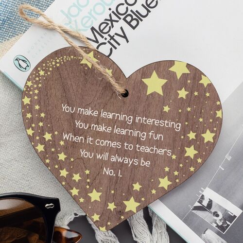 No1 Thank You Teacher Gifts Heart Leaving Nursery School Teaching Assistant Sign