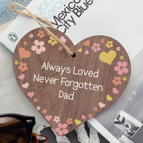 Special Dad Wood Heart Memorial Grave Tribute Plaque Christmas Tree Memorial