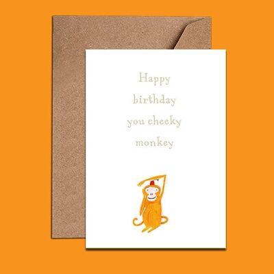 Tarjeta de cumpleaños de mono descarado - WAC18151