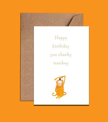 Carte d'anniversaire Cheeky Monkey - WAC18151 2