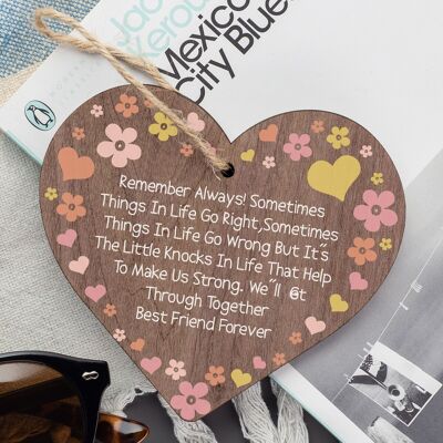 Best Friends Forever Friendship Love Heart Gift Plaque Home Present Sign