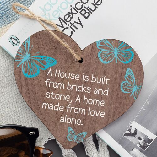 NEW HOME HOUSE WARMING HANGING HEART GIFT FRIENDSHIP NEIGHBOUR COLLEAGUE SIGN