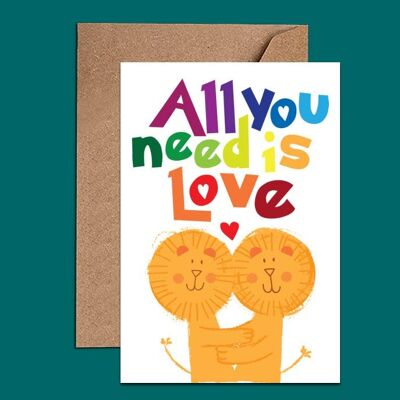 All You Need is Love Pride Gay Love Card - WAC18568