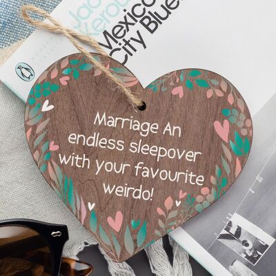 Marriage Endless Sleepover Funny Heart Anniversary Gift For Him Her Men Women