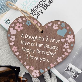 Cadeaux papa de fille cadeaux d'anniversaire papa coeur en bois carte d'anniversaire papa