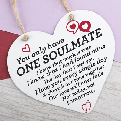 Primer cartel colgante de San Valentín regalo novia novio para él su alma gemela