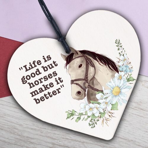 Friendship Gift Horse Gift For Women Girls Wood Heart Accessory Stable Door Sign
