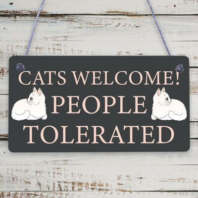 Divertente regalo per gatti, cartello di benvenuto per gli amanti dei gatti, decorazione per la casa, animali domestici
