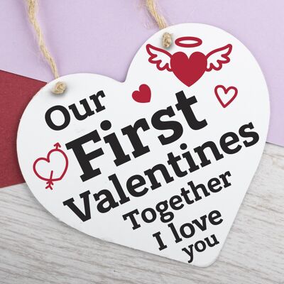 First Valentines Day Hanging Sign Anniversary Gift For Him Boyfriend Gifts