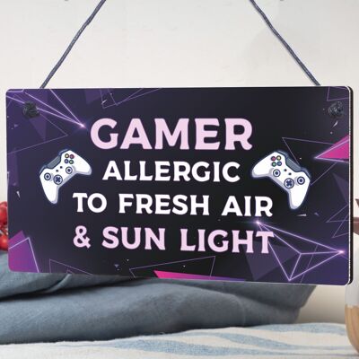Gaming Novelty Sign Gamer Christmas Gifts For Son Brother Boys Bedroom Decor