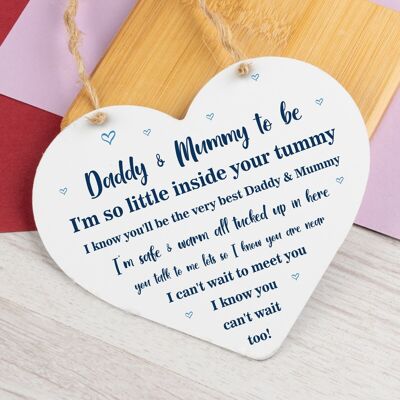 Mummy To Be Card Gift Daddy To Be Card Gift Heart Baby Shower Keepsake Gift Sign