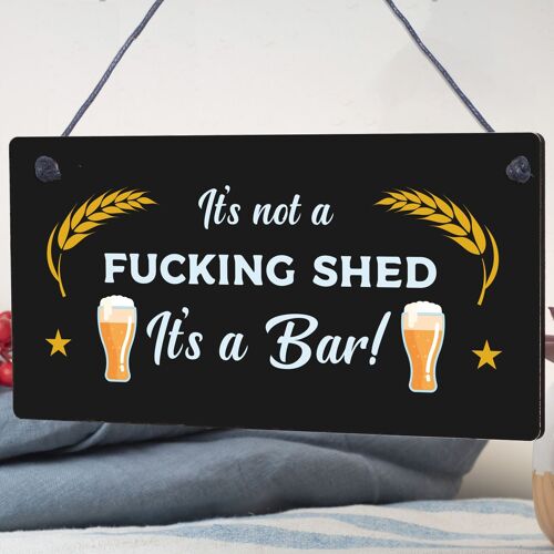 Funny Rude Bar Sign Hanging Garden Garage Pub Shed Man Cave Sign Beer Gift