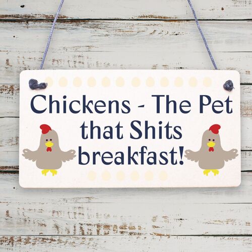 Funny Chicken Signs For Coop Garden Gate Home Novelty Plaque Pet Animal Gifts