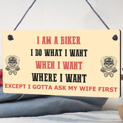 BIKER Gifts For Men Gift For Motorbike Motorcycle Lovers Garage Man Cave Sign