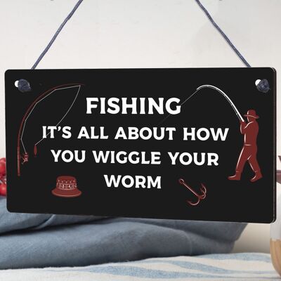 Placa de letrero de pesca ido, regalos divertidos de pesca para hombres, placa de garaje para cobertizo de cueva