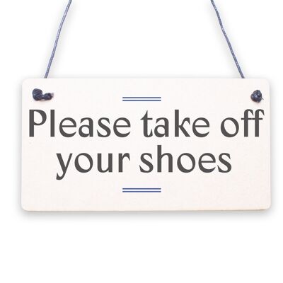 ¡Por favor, quítese los zapatos!  ¡Gracias! Cartel de puerta colgante de porche, placa de madera, regalo