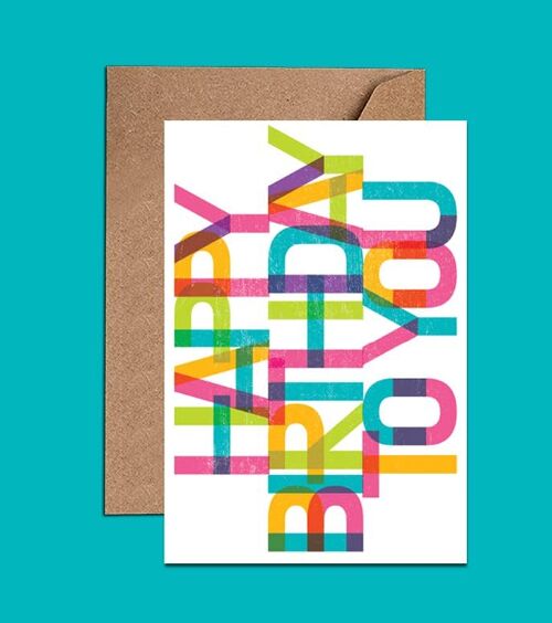 Rainbow colors Happy Birthday Card - WAC18107