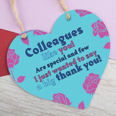 Colleagues Gifts Hanging Sign Friendship Friend Heart Plaque Thank You