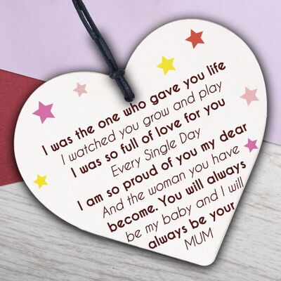 „Gave You Life“, Mutter-Tochter-Herz-Plakette aus Holz zum Aufhängen, Töchter-Liebesgeschenk