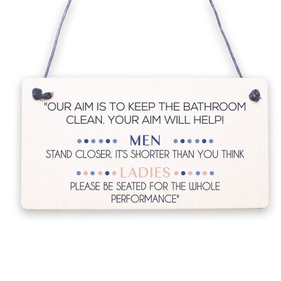 Letreros divertidos para baño, placas de pared para puerta de inodoro, decoración del hogar Shabby Chic para hombres y mujeres