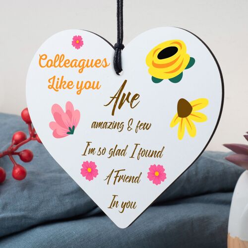 Colleague Thank You Gifts Wooden Heart Friendship Gift Sign Work Leaving Gifts