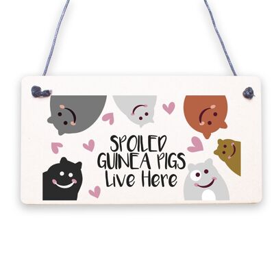Spoiled Guinea Pigs Live Here Beautiful Handmade Gift Sign For Guinea Pig Owners