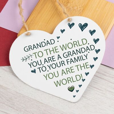 Fathers Day Gifts For Grandad Dad Wood Heart Birthday Gift Thank You Gift