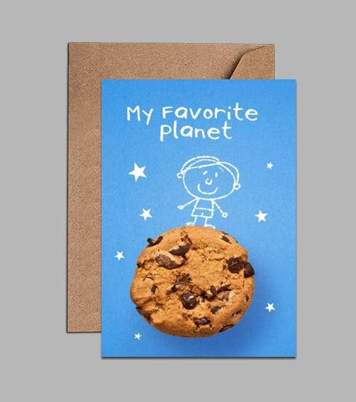 My Favorite Planet Cookie Birthday Card - WAC18547
