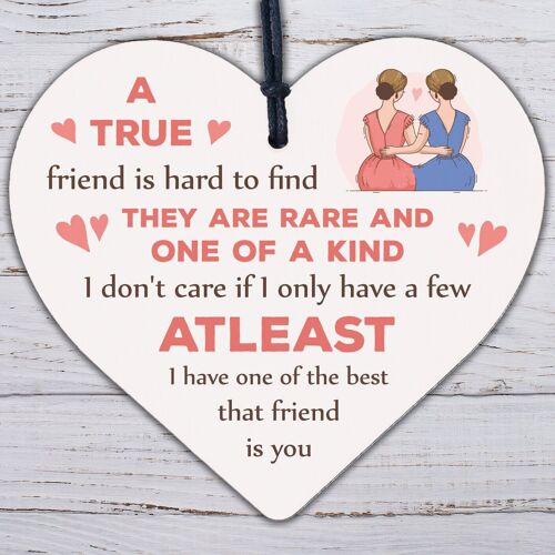 Gift For Best Friend Wood Heart Friendship Sign Thank You Gift For Her Keepsake
