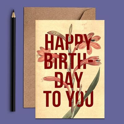 Floral Happy  Birthday Card - WAC18136