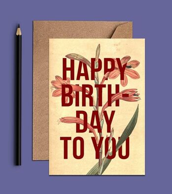 Carte de joyeux anniversaire florale - WAC18136 4