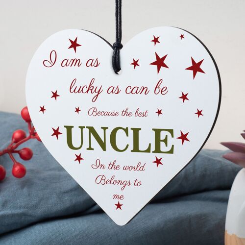 UNCLE BROTHER DAD Novelty Wooden Heart Plaque Birthday Christmas Gift For Uncle
