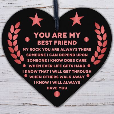 Friendship Keepsake Gifts Wooden Heart Sign Poem Best Friend Gift For Christmas