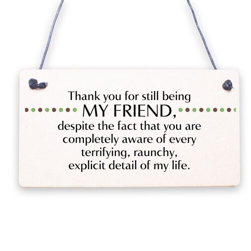 Funny Gift For Best Friend Birthday Christmas Sign Friendship Keepsake THANK YOU