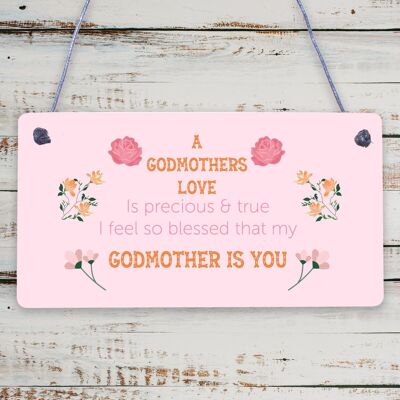 Godmother Thank You Keepsake Christening Godparent Gifts Friendship Plaque Sign